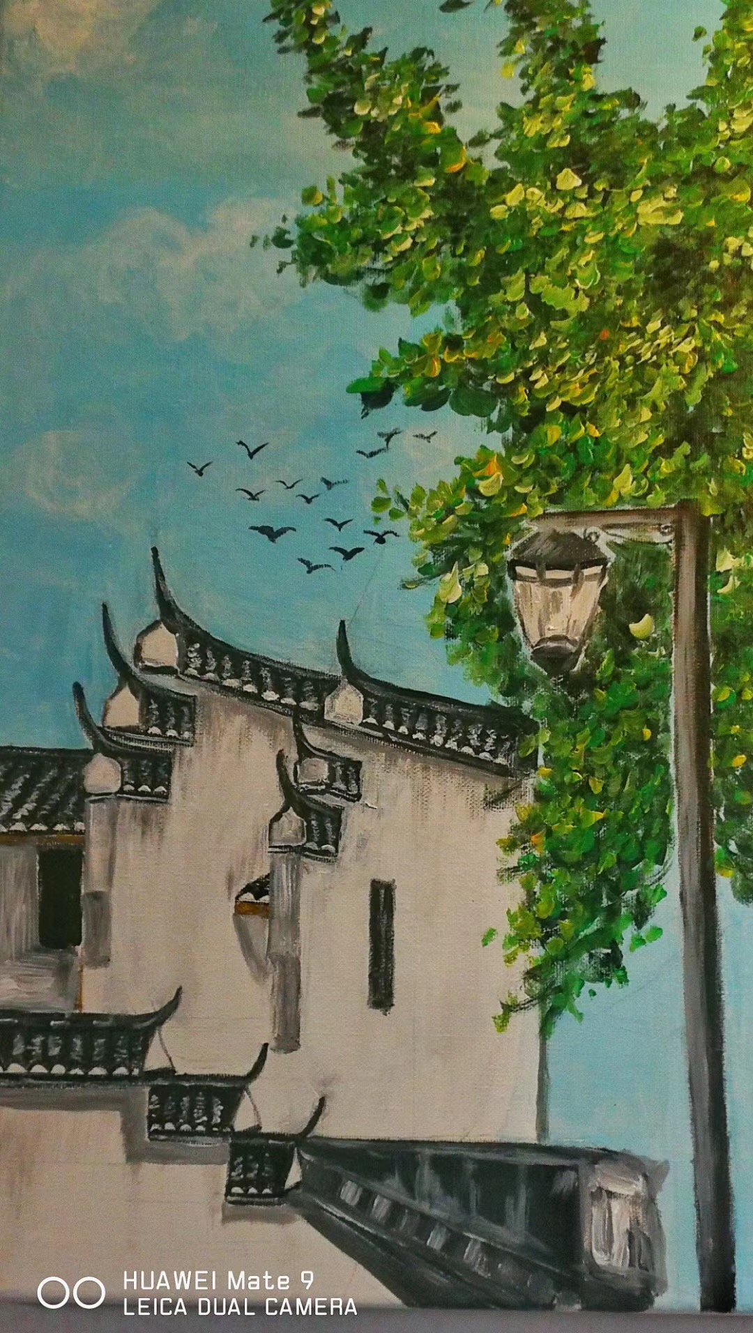 一位退休在家的老人初学画画的作品分享给大家